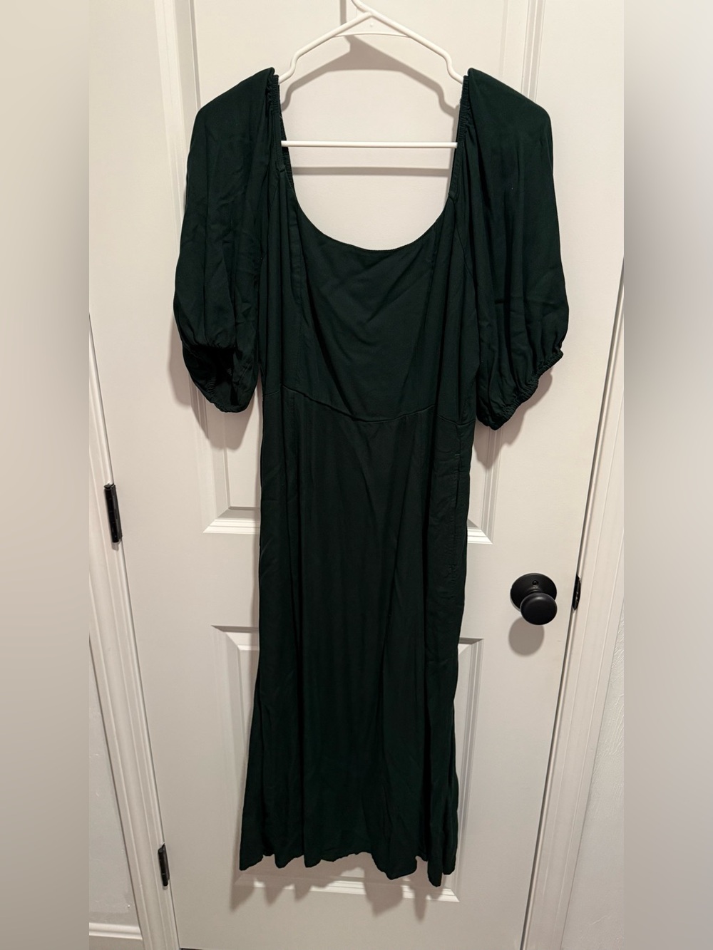 Old Navy - L Green Puff-Sleeve Midi Dress